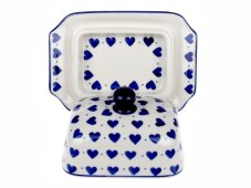 Butterdose klein 1/8 kg   Blaue Herzchen
