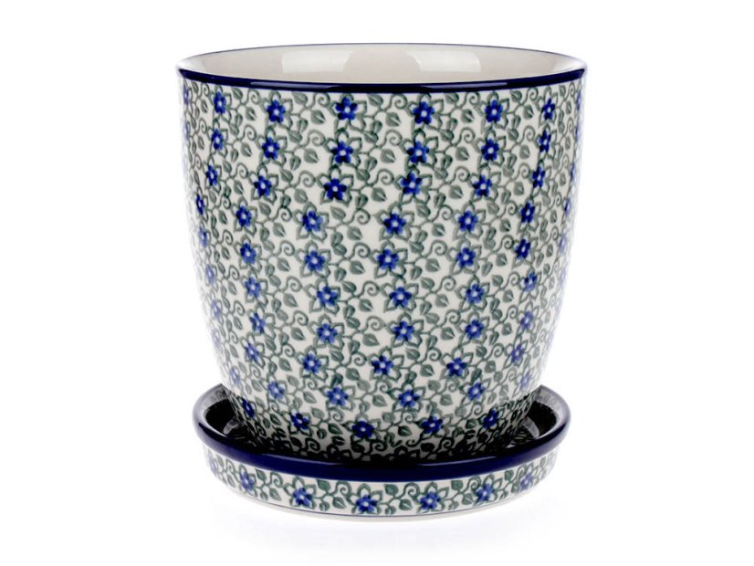 Blumentopf mit Untertasse   Lobelia