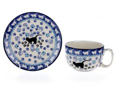 Cup with Saucer 0,35 l (13 oz) Black Cat