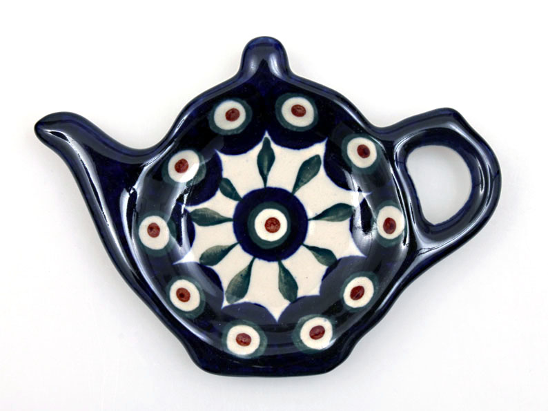 "Jug" Teabag Plate   Peacock