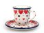 Mocca Cup with Saucer 0,06 l (2 oz)   Red Hearts