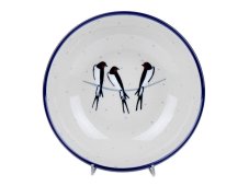 Schüssel niedrig 13 cm   Schwalben UNIKAT