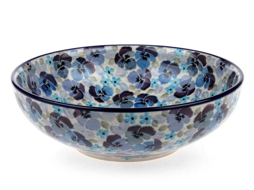 Low Bowl  17 cm (7")   Pansies UNIKAT