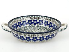 zapékací miska kulatá s uchy 21 cm   Modrý len