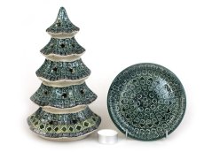Tree Candle Holder with Five-story Aztec Sun green