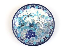 Teabag Plate 10 cm (4")   Blue Summer UNIKAT