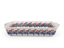 Auflaufform  mit Griffe 39 cm   Blumenkranz