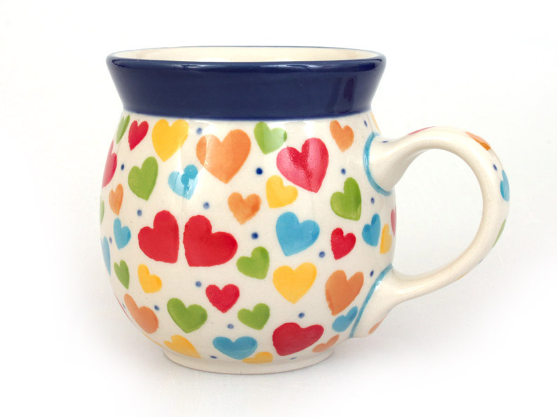Bubble Mug 0,25 l (8 oz)   Colorful Hearts UNIKAT