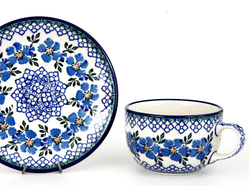 Tasse mit Untertasse 0,2 l   Blaue Rose