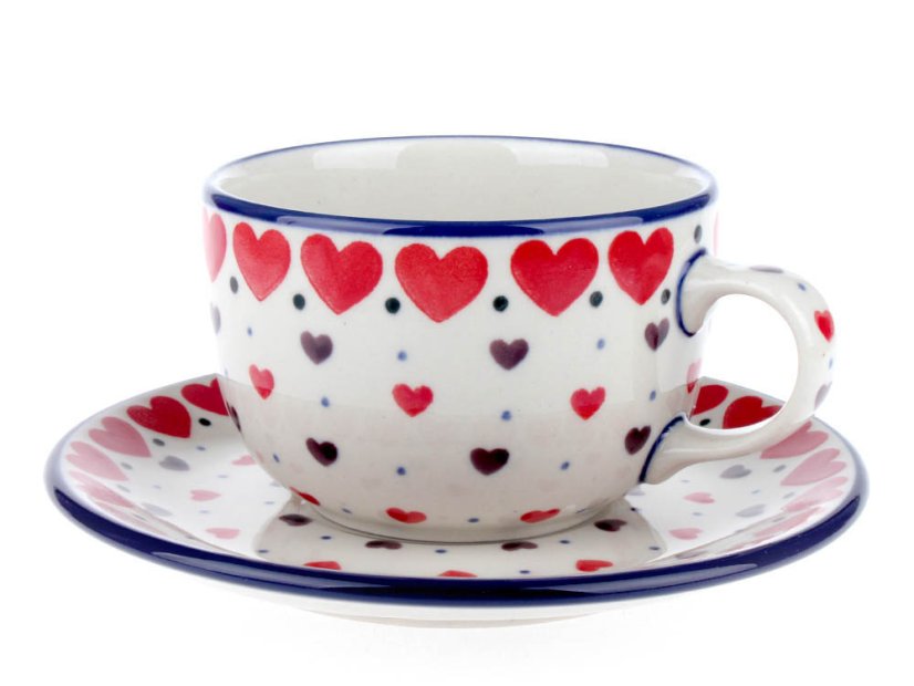 Cup with Saucer 0,2 l (7 oz)   Red Hearts