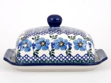 Butter Dish   Blue Rose
