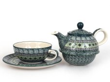Teekanne & Tasse mit Untertasse 0,6+0,25 l   Aztec Sonne grüne