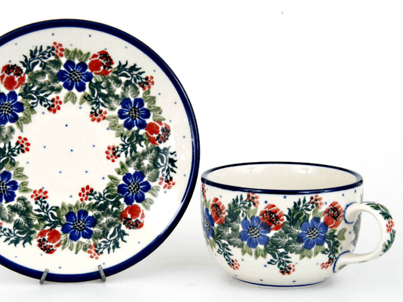 Tasse mit Untertasse 0,2 l   Blumenkranz