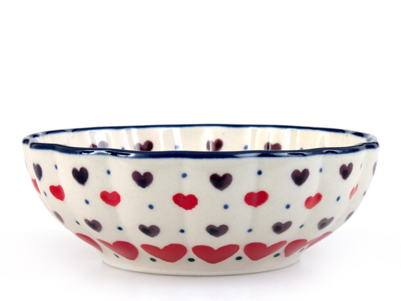Corrugated Bowl 12 cm (5")   Red Hearts