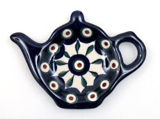 "Jug" Teabag Plate   Peacock