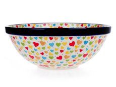 Bowl CLASSIC  28 cm (11")   Colorful Hearts UNIKAT