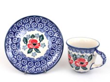 Moccatasse mit Untertasse 0,06 l   Mohnblumen