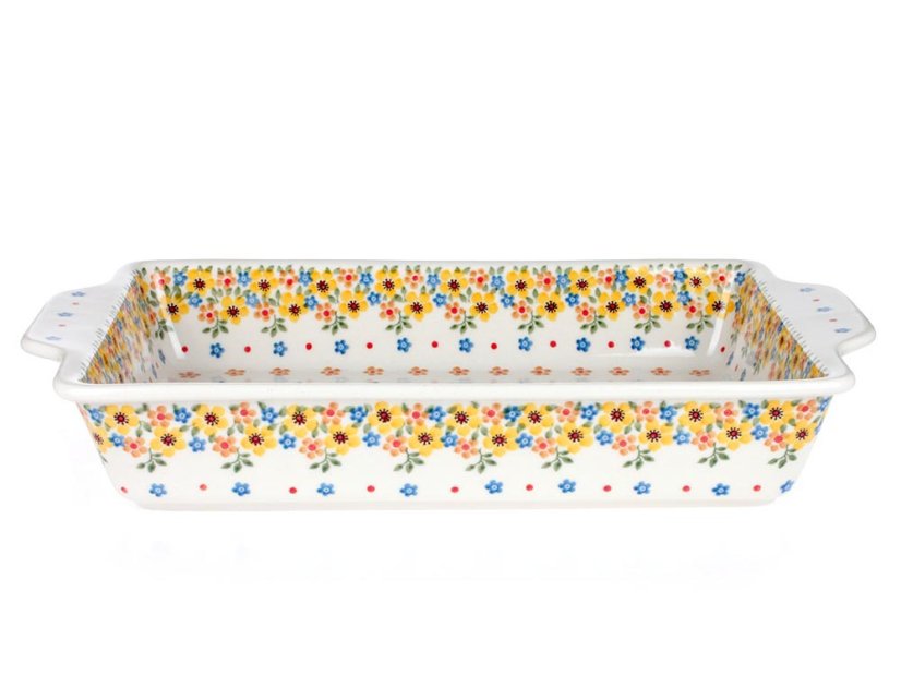 Auflaufform  mit Griffe 39 cm   Frühling