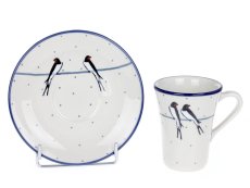 Tasse mit Untertasse 0,13 l   Schwalben UNIKAT