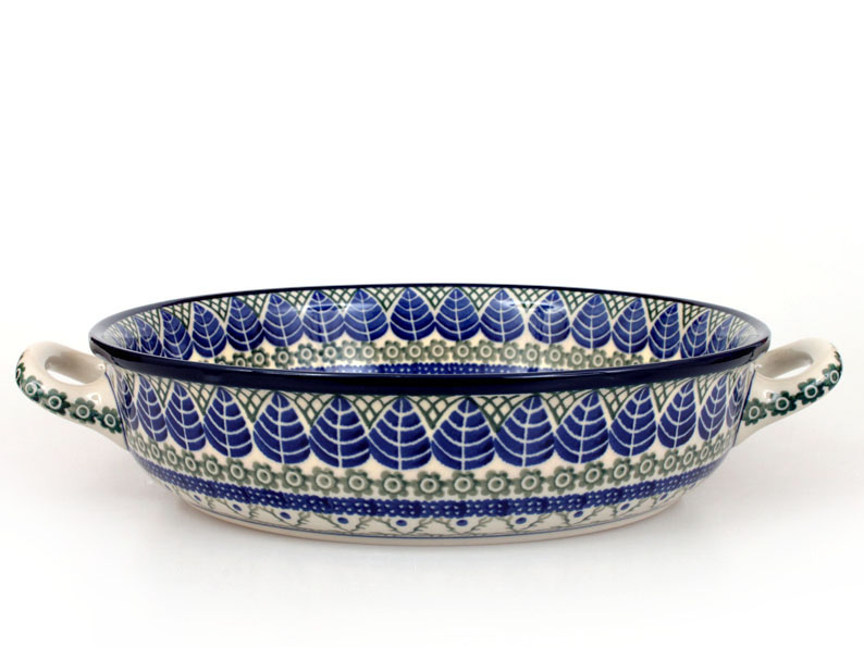 Round Baking Dish 31 cm (12")   Blue Leaves