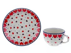 Tasse mit Untertasse 0,1 l   Rote Herzen