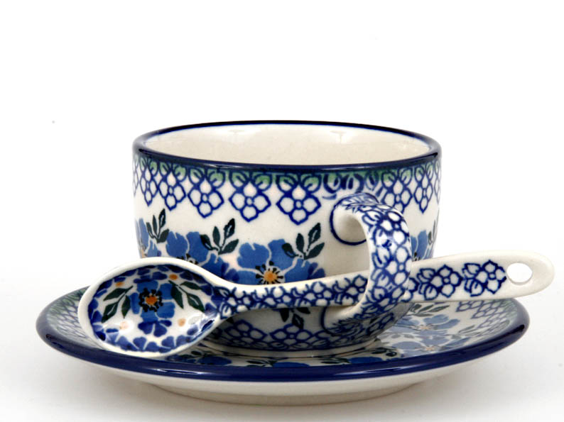 Tasse mit Untertasse 0,2 l   Blaue Rose