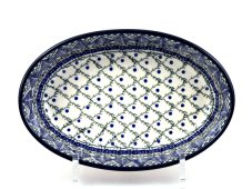 Auflaufform Oval 21 cm   Blaue Blätter