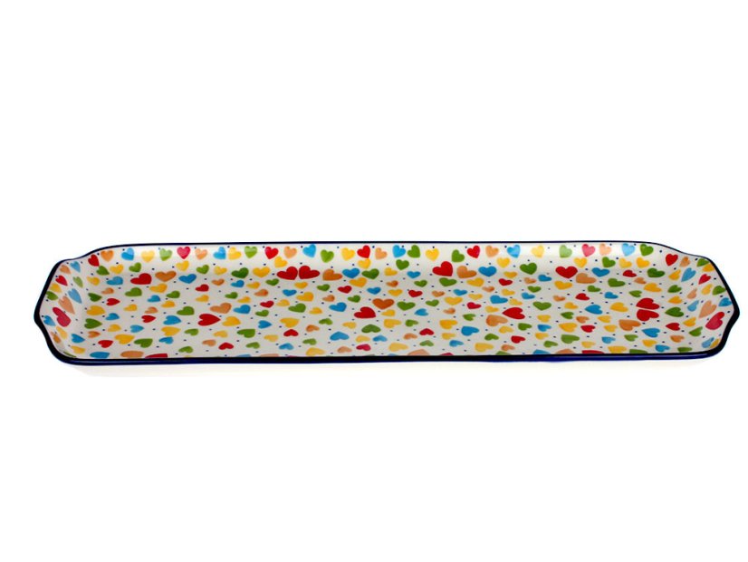 Platter 42 cm (16")   Colorful Hearts UNIKAT