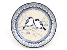 Dessert Plate 18 cm (7") Titmouses in Winter UNIKAT
