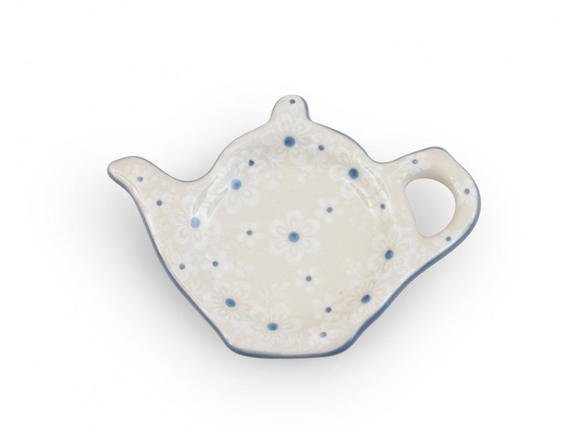 "Jug" Teabag Plate   Snow Flowers