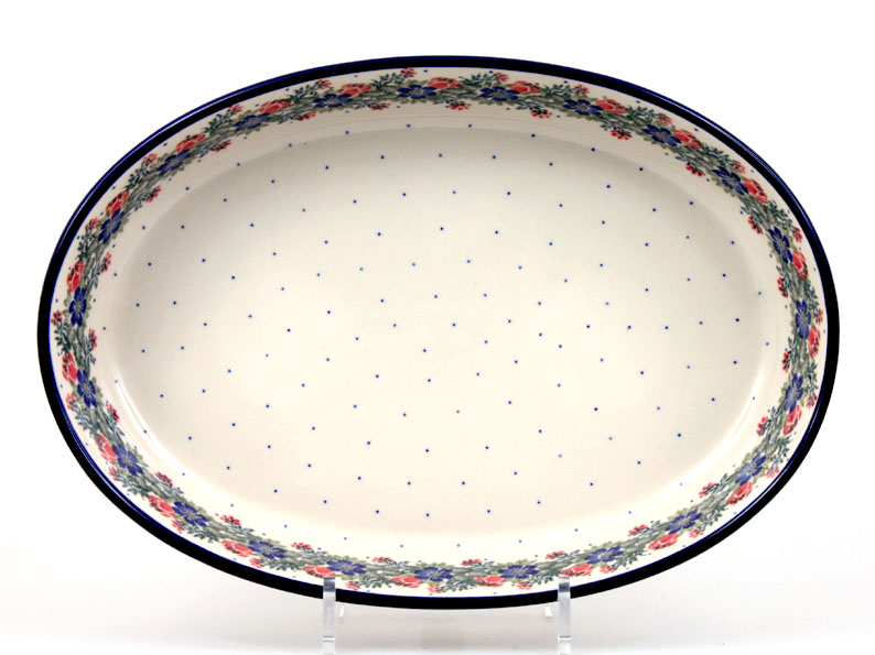 Backform mit Deckel Oval 36 cm   Blumenkranz