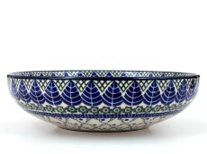 Low Bowl 22 cm (9") Blue Leaves