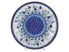 Shallow Plate 25 cm (10")   Violets in Blue UNIKAT