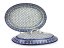 Oval Baking Dish with Lid 36 cm (14")   Blue Leaves