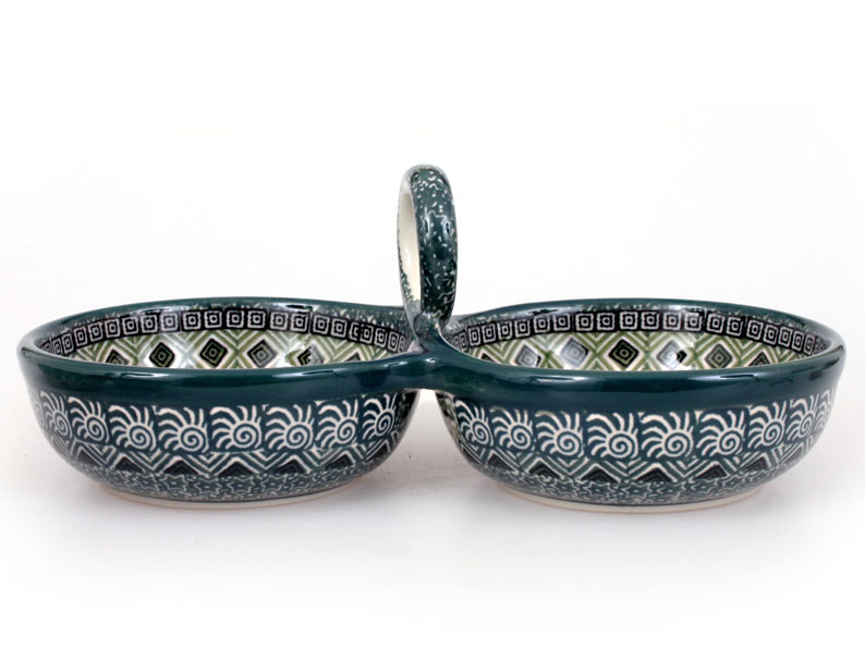 Double Bowl 25 cm   Aztec Sun green