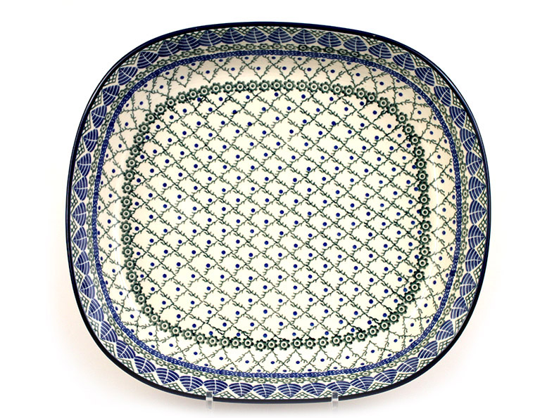 Auflaufform 35 cm   Blaue Blätter