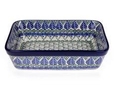 Auflaufform rechteckig 24 cm   Blaue Blätter