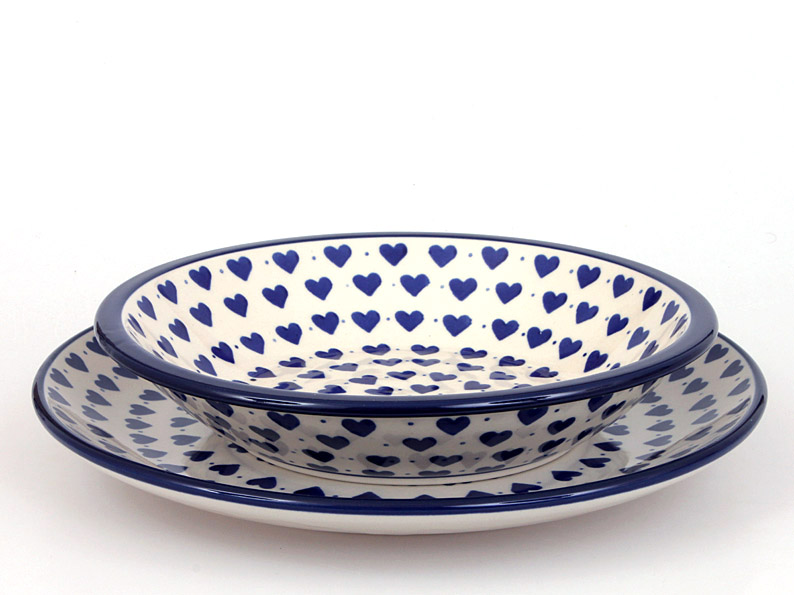 Soup Plate 21 cm (8")   Blue Hearts