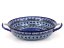 Auflaufform rund mit Henkel 25 cm   Aztec Sonne blau