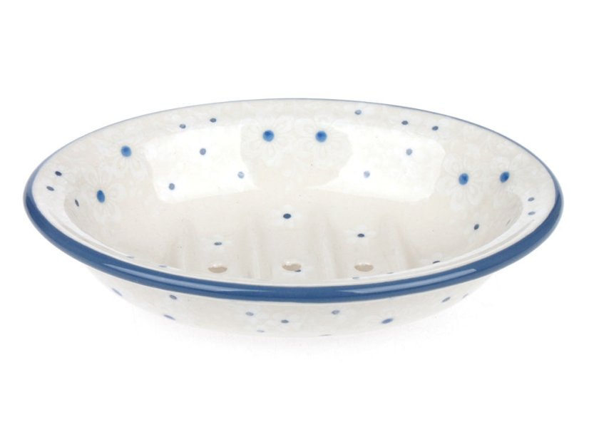 mýdelnička s otvory 14 cm   Sněhové květy
