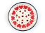Teabag Plate 10 cm (4")   Red Hearts