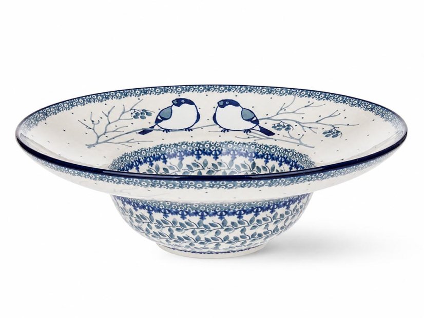 Pasta Bowl 25 cm (10")   Titmouses in Winter UNIKAT