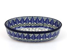 Auflaufform Oval 21 cm   Blaue Blätter