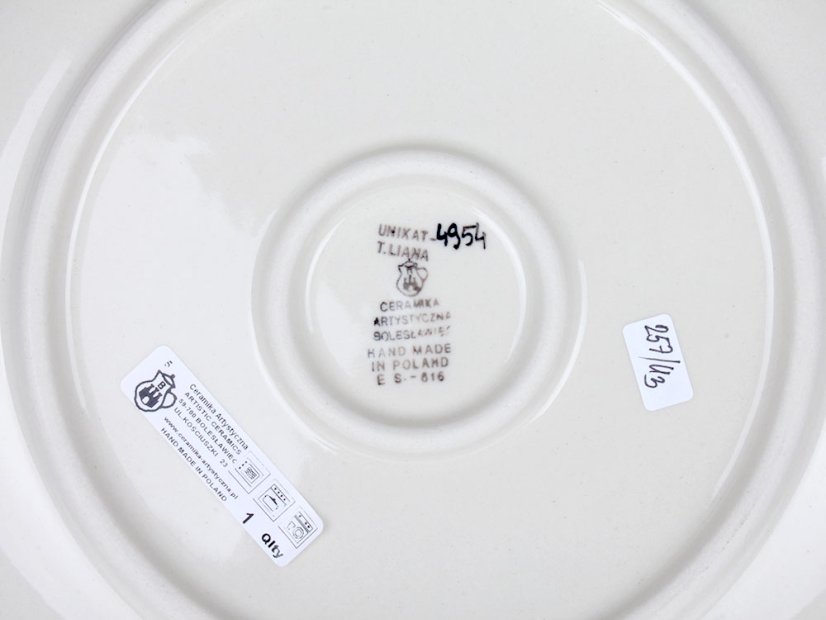 talíř mělký 25 cm   Fialky v modré  UNIKÁT