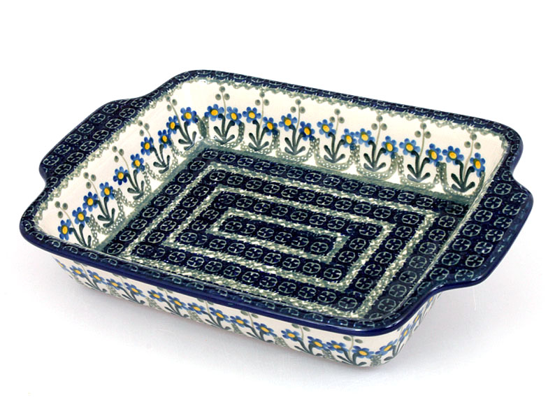 Auflaufform  mit Griffe 28 cm   Blumengarten