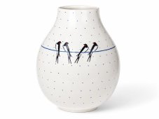 Vase 24 cm Schwalben UNIKAT