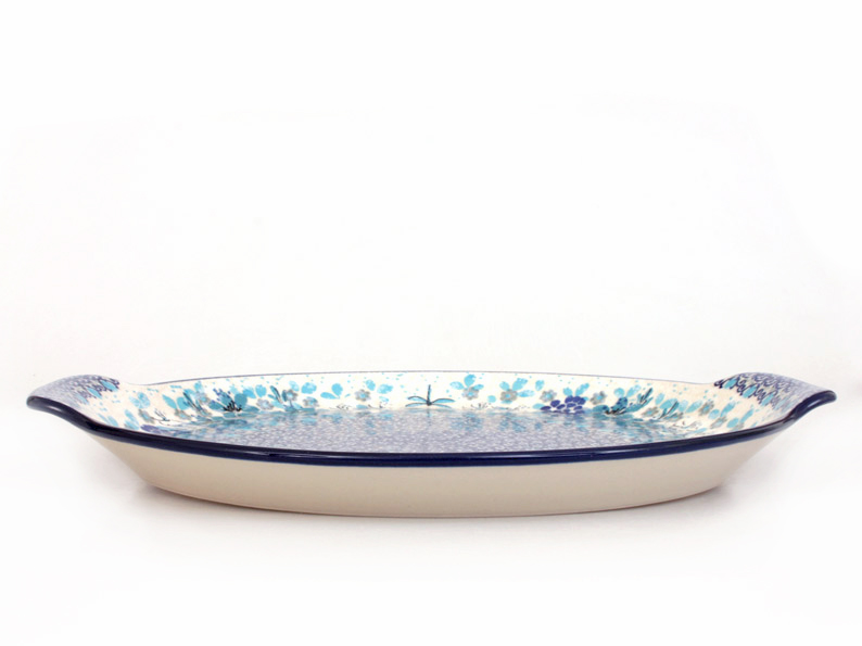 Round Platter 30 cm (12 ")   Blue Summer UNIKAT
