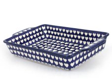 Auflaufform  mit Griffe 39 cm   Herzen