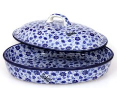 Oval Baking Dish with Lid 36 cm (14") Dragonfly