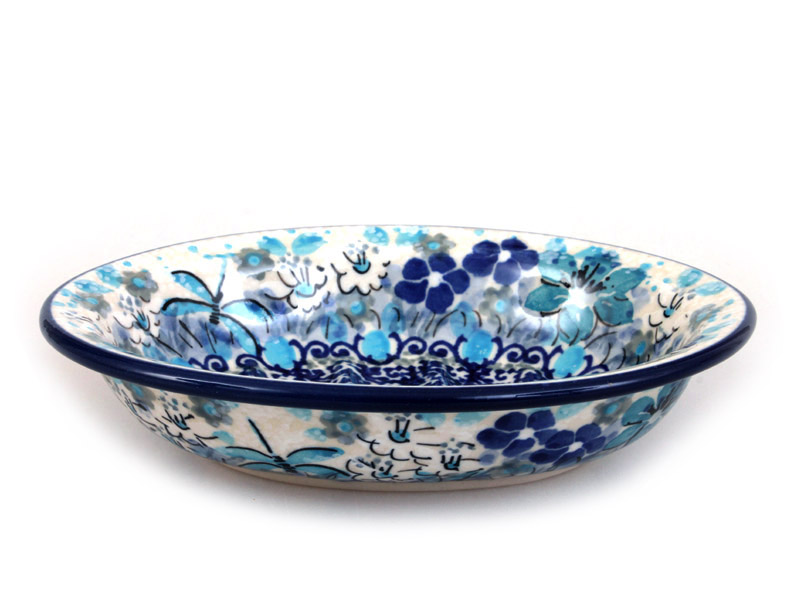 Soap Dish with Holes 14 cm (6")   Blue Summer UNIKAT